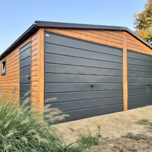 Garaż blaszany 6×5,8 m – Złoty Dąb / Grafit